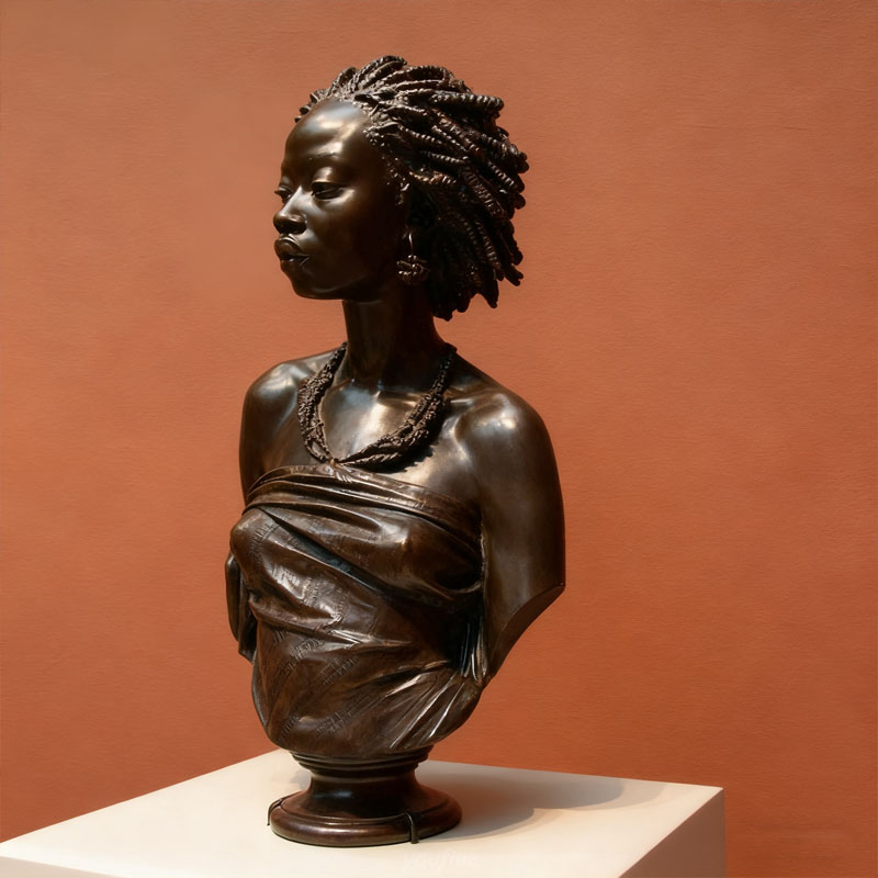 Bronz hatású üvegszálas emberi szobor mellszobor