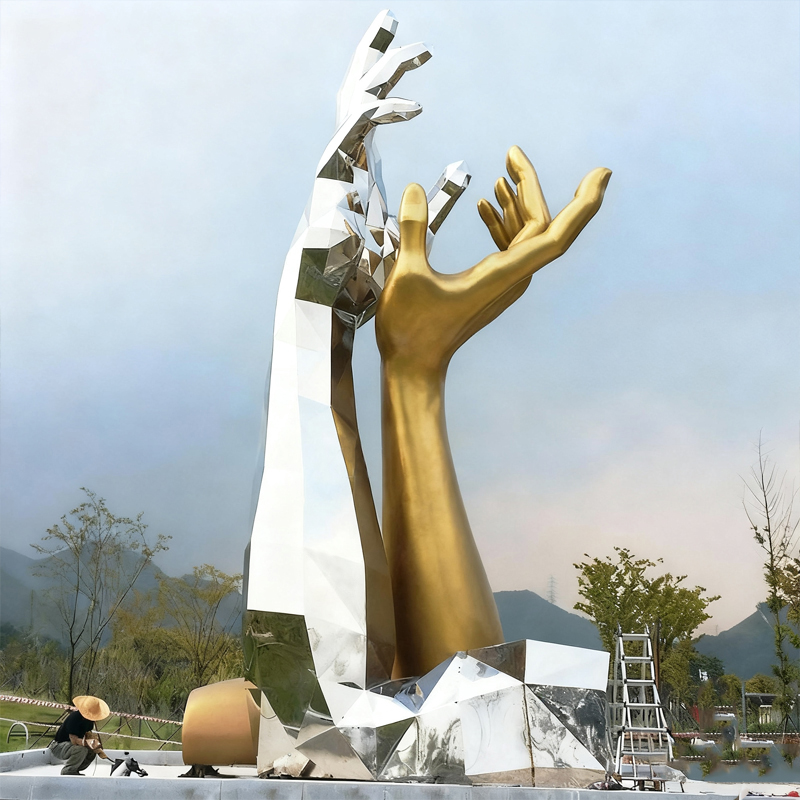 Kültéri absztrakt rozsdamentes acél művészeti szobor