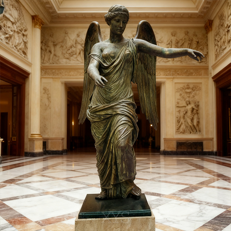 Bronz beltéri szárnyas Nike istennő szobor